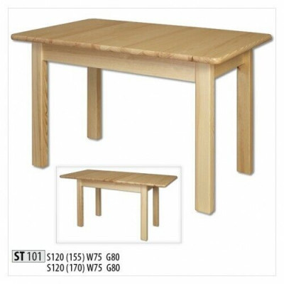 Eettafel Hout Tafels Woon- Eetkamer Tafel 120/170x80cm Massief Houten Eettafels