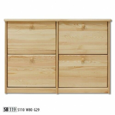 Schoenenkast 4-laagse commode Echt hout Massief meubels Schoenenkast Schoenenrek Rek