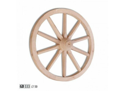 Decoratie houten wiel Ø 50 cm spaakwiel 10 spaken karrewiel tuindecoratie theaterversiering Nieuw