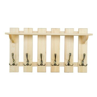 Garderobe paneel 70x40 cm wandgarderobe garderobe massief grenen 6 haken