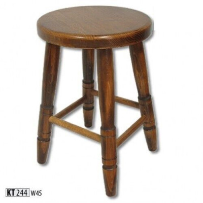 Poef Houten krukje Zithocker Eetkamerkrukje Beukenhout Massief Bruin 46 cm