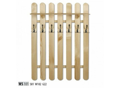 Kledingkast Wandkast met 7 haken, Wandpaneel Gang Echt hout
