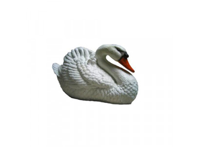 Decoratie tuin plastic figuren met de hand beschilderd beeld standbeeld grappige zwaan 21cm