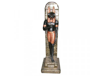 Egyptische figuur Anubis kunststof god van de dood decoratie standbeelden figuren 33cm.