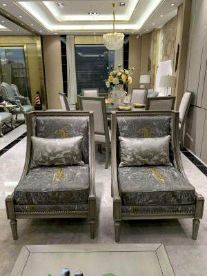 Fauteuil luxe bekleding ontwerper textiel 1-zits gestoffeerde stoel meubilair nieuw