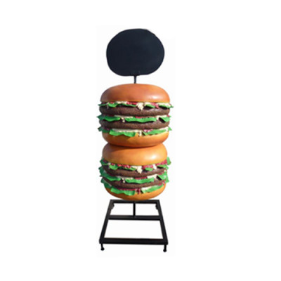 Sculptuur Dubbele Cheeseburger Hamburger Standbeeld Decoratieve Figuur Standbeeld