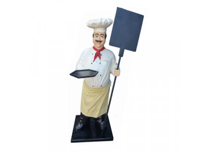 Kok figuur standbeeld sculptuur reclamefiguur menukaart reclamebord menu decoratie