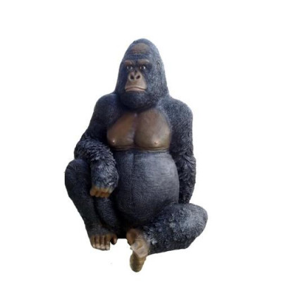 Mooie abstracte ontwerpersculptuur van een aap, figuurhoogte 110 cm.
