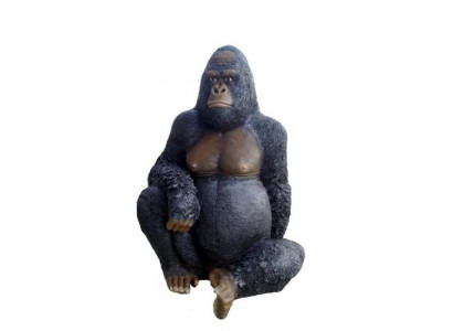 Mooie abstracte ontwerpersculptuur van een aap, figuurhoogte 110 cm.