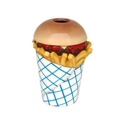 Beeld Fastfood-afvalbakemmertje emmer Restaurantstandbeelden Horeca