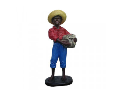 Decoratiefiguur Standbeeld Sculptuur 115 cm Figuren Beelden Sculpturen Zwarte Jongen P78