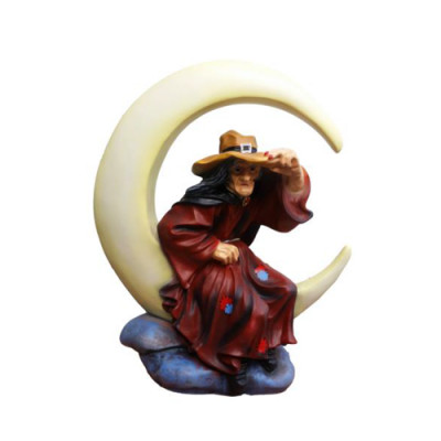 Deko Figur Standbeeld Sculptuur 80 cm Figuren Standbeelden Sculpturen Heks Maan Nieuw P133
