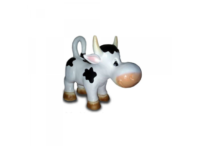 Decoratie tuin plastic figuren Handgeschilderd beeld Grappige koe 45 cm Nieuw