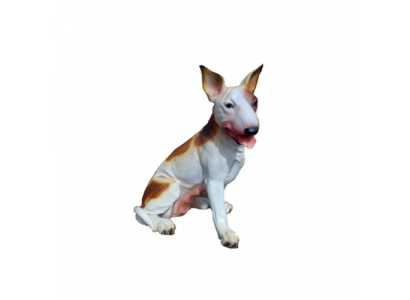 Honden decoratief beeld tuin beeldjes standbeelden 47 cm levensgrote beeld plastic