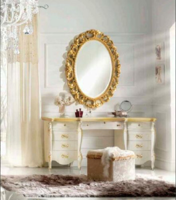 Kaptafel Spiegel Kruk Set Compleet Commode Slaapkamer Nieuw 3-delig Console