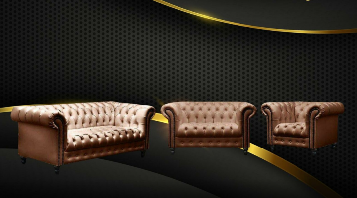 Dries-zits Chesterfield bank Bank Bekleding Luxe Meubels Stoffen Bankstellen