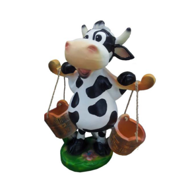Moderne Figur Kuh Rind Kunststoff Skulptur Statuen Figuren Kalb 55cm Dekoration  Moderne figuur Koe Rund Kunststof Sculptuur Standbeelden Figuren Kalf 55cm Decoratie