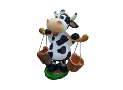 Moderne Figur Kuh Rind Kunststoff Skulptur Statuen Figuren Kalb 55cm Dekoration  Moderne figuur Koe Rund Kunststof Sculptuur Standbeelden Figuren Kalf 55cm Decoratie