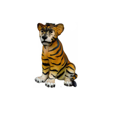 Decoratie tuin plastic figuren Handbeschilderd beeld standbeeld tijger 35 cm Standbeelden