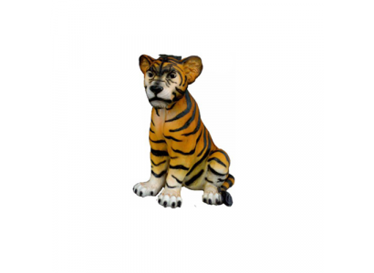Decoratie tuin plastic figuren Handbeschilderd beeld standbeeld tijger 35 cm Standbeelden