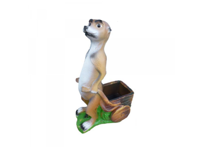 Stokstaartje figuur standbeeld tuindecoratie sculptuur deco beeldhouwwerken