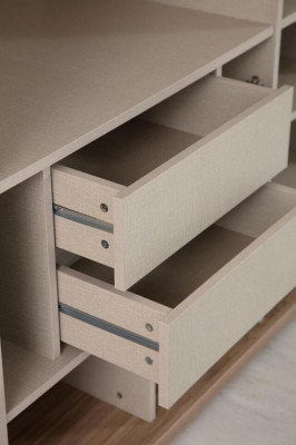Beige slaapkamerkast ontwerper 2-deurs glazen kast nieuw