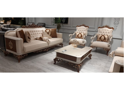 Klassieke bankstel 4-delig. Set 311 zit + salontafel bank Barok Rococo