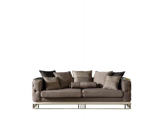 Woonkamerset Bruin Bankstel 2x Fauteuil Elegant Meubilair Metaal 7-delig. -> Woonkamerset Bruin Bankstel 2x Fauteuil Elegant Meubilair Metaal 7-delig.