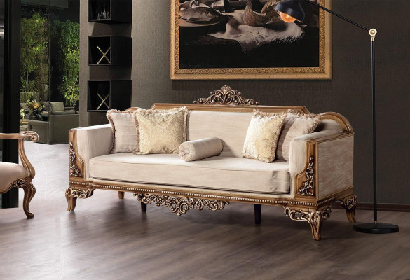 Barok woonkamer meubelset bank bank sofa beklede salon tafel 5-delig.