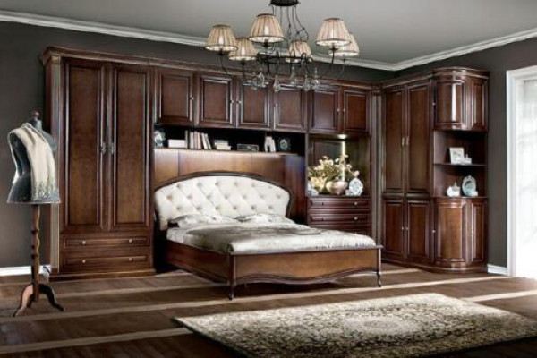 Bed Slaapkamer Koninklijke Slaapkamer + Bovenkast Kast Nieuw Verona IV