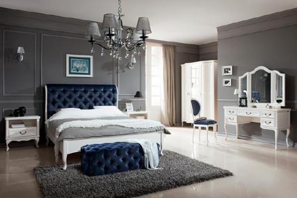 Slaapkamer set ontwerper chesterfield bed nachtkastjes dressoir kast meubels