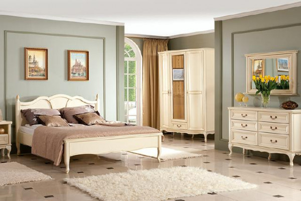 Slaapkamer set Bed Ladenkast Kledingkast Nachtkastje Italiaans meubilair Nieuw
