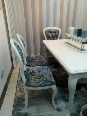 Eettafel ontwerper stoelen set van 6 stoelen met tafel