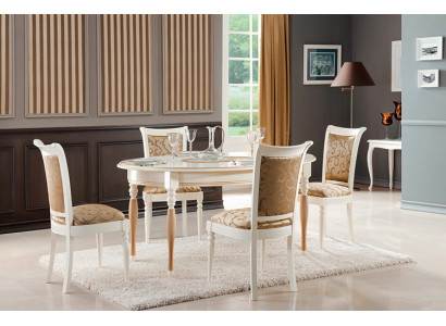 Eetkamerstoel set eettafel massief hout echt hout 4 stoelen met tafel nieuw