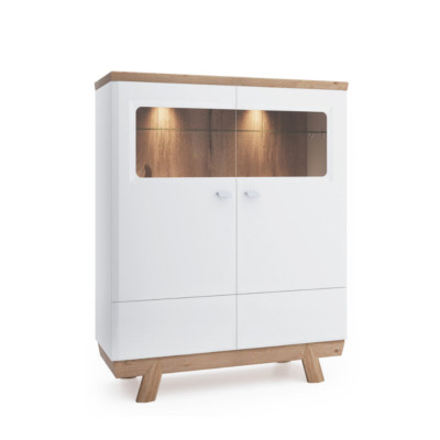Woonkamer set met wandmeubel, sideboard, vitrine en rek in hotel design meubels nieuw.