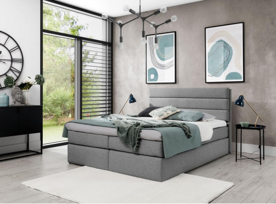Wit Bed Boxspring bed 180x200 Slaapkamer Ontwerp Tweepersoons Hotel Modern Meubels