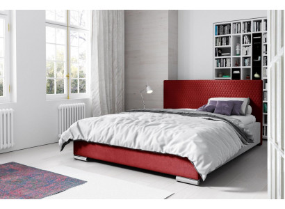 Bedframe Tweepersoonsbed Bed Rood Huwelijksbed Bedden Gestoffeerd Bed Modern Polyester 180cm