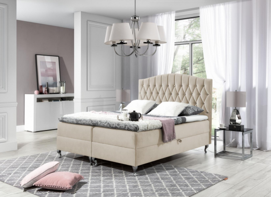 Tweepersoonsbed echtelijk bed bedframe bed gestoffeerd bed bedden boxspringbed polyester
