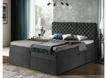 Chesterfield boxspring bed slaapkamer meubels bedden king size fluweel hotel nieuw