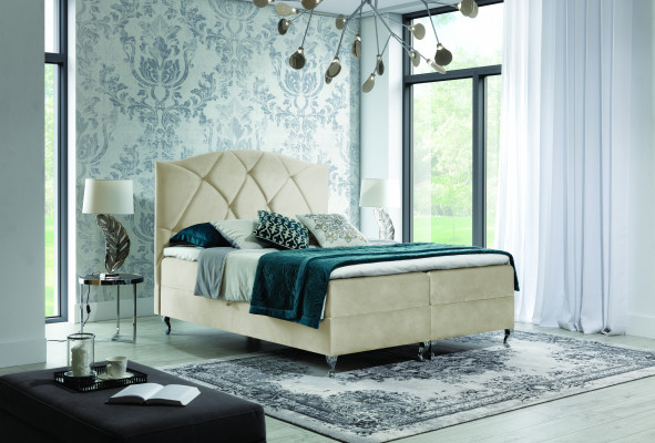 Chesterfield boxspring bed meubels bedden king size fluweel hotel nieuw slaapkamer