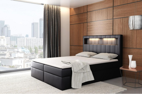 Bed verlicht boxspring bedden king size fluweel hotel nieuw slaapkamer meubilair