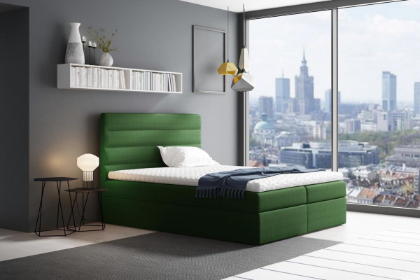 Bed met opbergruimte tweepersoonsbed Bedden Groen gestoffeerd bed Boxspringbed Tweepersoonsbed Nieuw