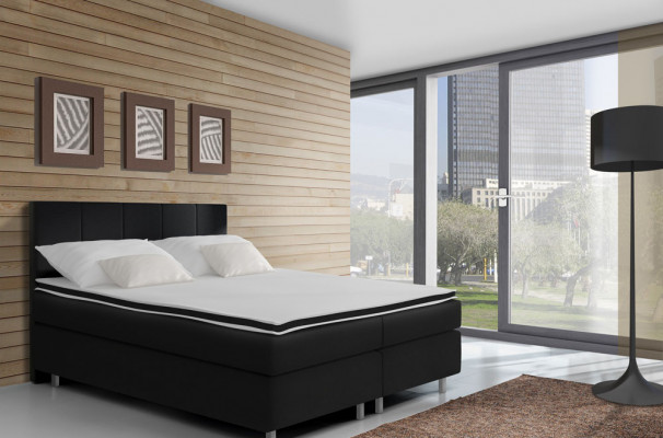 Boxspringbed Bedden Bed Bekleding Kunstleer Ontwerper Hotel Dubbel Luxe Ontwerp