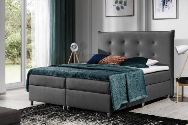 Bed Boxspringbed Tweepersoonsbed Huwelijksbed Polyester Stoffen Bedframe 180x200 Meubels