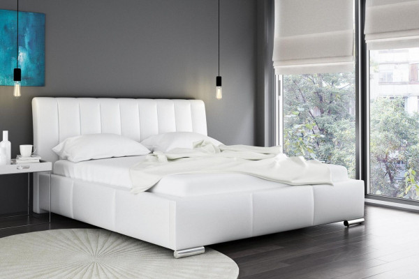 Bed Dubbel bed Meubels Bedframe Stof 160x200 Textiel Gestoffeerd bed Grijs Bedden