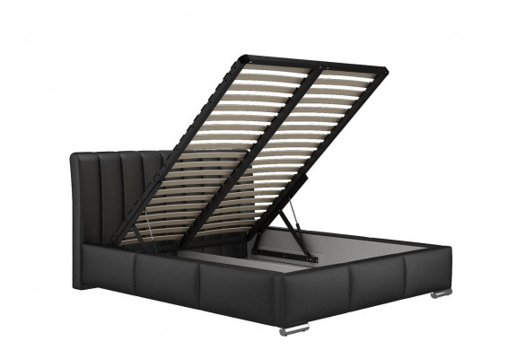 Bed Dubbel bed Meubels Bedframe Stof 160x200 Textiel Gestoffeerd bed Grijs Bedden