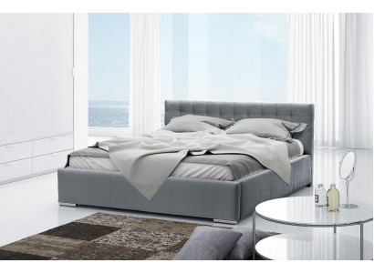 Bedframe Tweepersoonsbed Modern Slaapkamer Bedden Gestoffeerd Bed Grijs 160 cm