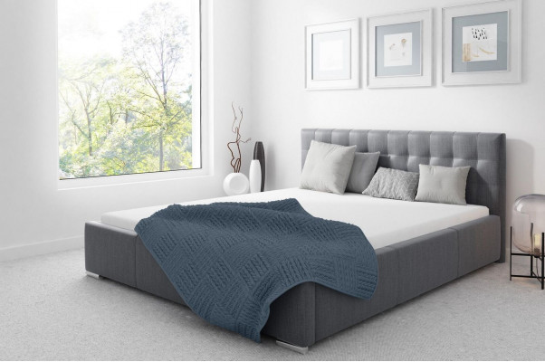 Bedframe Tweepersoonsbed Modern Slaapkamer Bedden Gestoffeerd Bed Grijs 160 cm