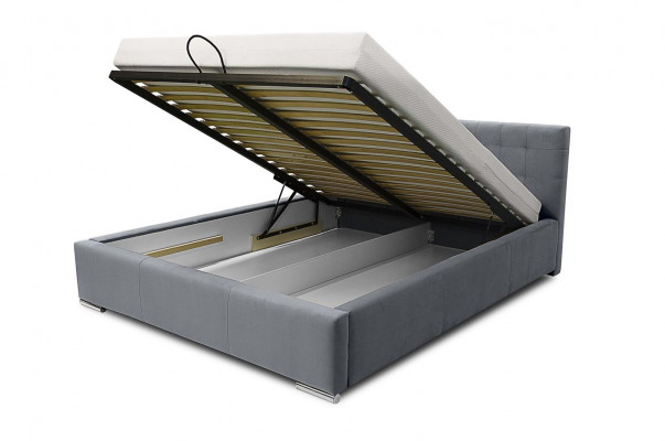 Bedframe Tweepersoonsbed Modern Slaapkamer Bedden Gestoffeerd Bed Grijs 160 cm