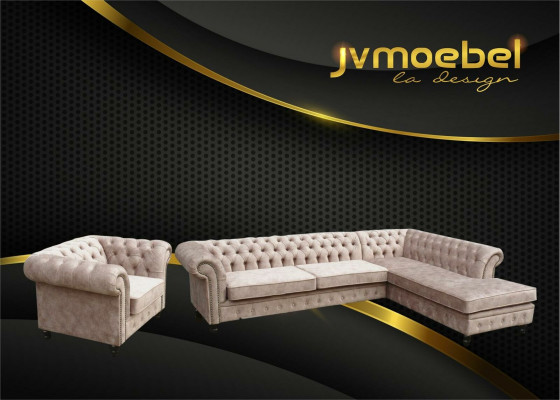 Hoekbank Bank Bank Bankstel Chesterfield Design Luxe Meubelset